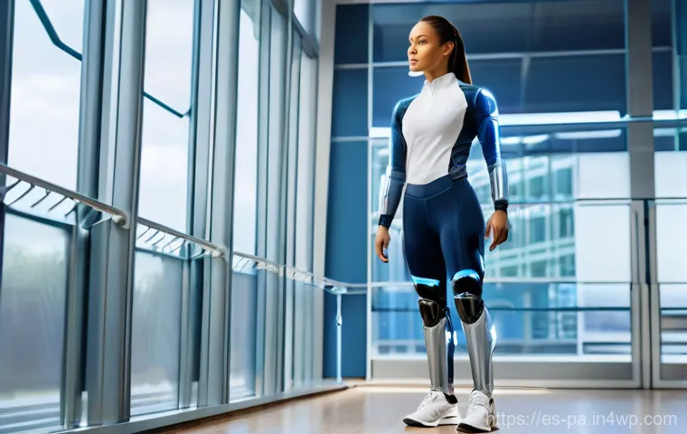 뉴럴 인터페이스 기술의 최신 동향 - **Image Prompt: Empowering Bionic Integration**
"A warmly lit, modern rehabilitation facility. A...