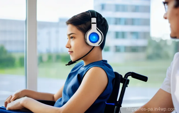 비침습적 뉴럴 인터페이스의 장단점 - **Prompt:** A hopeful young adult, possibly in their early twenties, with a warm and determined expr...