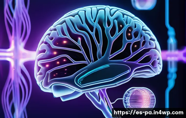 뉴럴 인터페이스의 활용 가능성을 높이는 방법 - A futuristic close-up of a flexible, biocompatible neural interface electrode gently conforming to t...